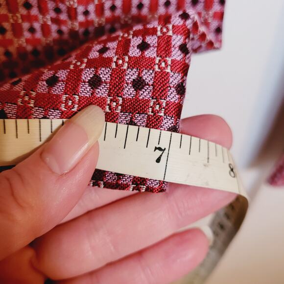 The Limited red geometric print jacquard cropped pants size 2P Retro Artsy 70s - Picture 12 of 12